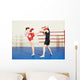 Muai Thai Fighting Women Wall Decal