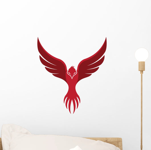 Flying Red Phoenix Wall Decal