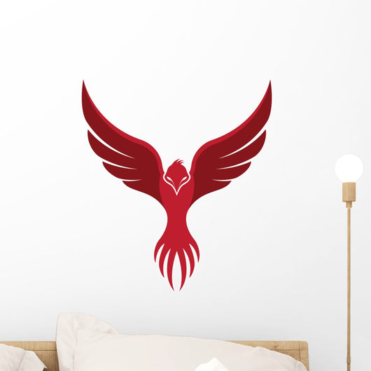 Flying Red Phoenix Wall Decal