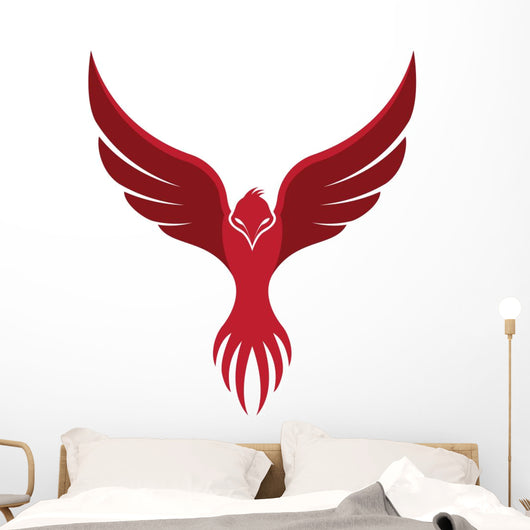 Flying Red Phoenix Wall Decal