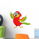 Happy macaw bird cartoon waving Wall Decal