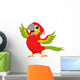 Happy macaw bird cartoon waving Wall Decal
