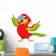 Happy macaw bird cartoon waving Wall Decal