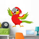 Happy macaw bird cartoon waving Wall Decal