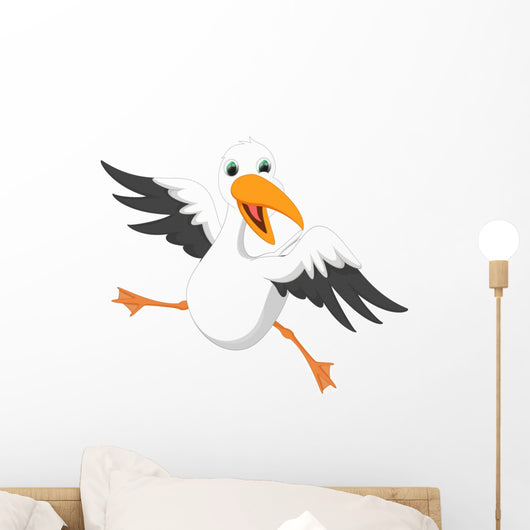 Happy Seagull Cartoon Wall Decal