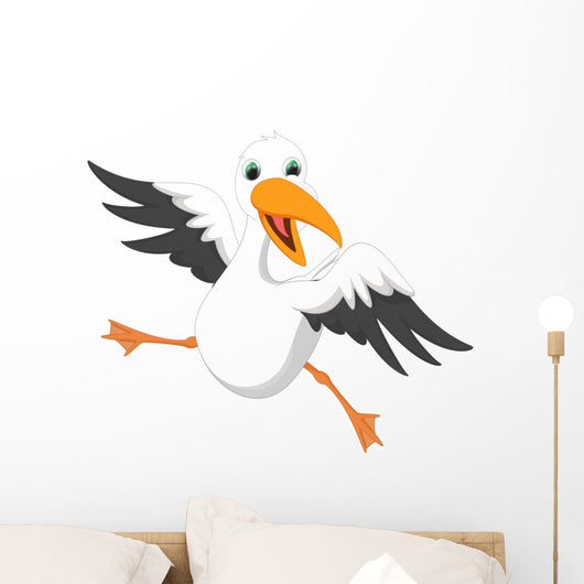 Happy Seagull Cartoon Wall Decal
