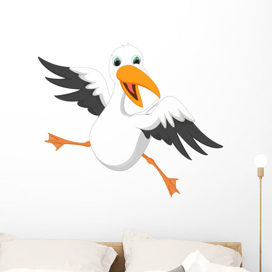Happy Seagull Cartoon Wall Decal
