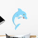Cute Blue Dolphin Cartoon Wall Decal