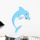 Cute Blue Dolphin Cartoon Wall Decal