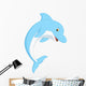 Cute Blue Dolphin Cartoon Wall Decal
