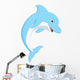 Cute Blue Dolphin Cartoon Wall Decal