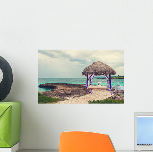 Relaxing on remote Tropical Paradise beach in Dominican Republic Wall Mural