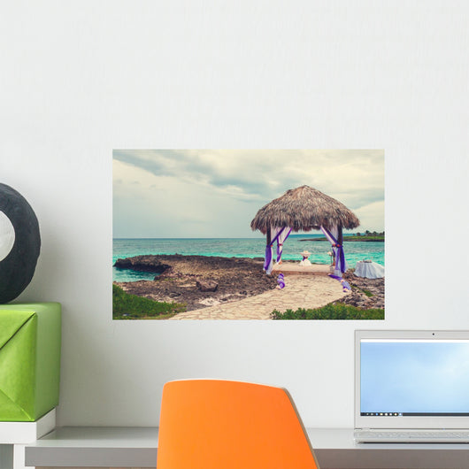 Relaxing on remote Tropical Paradise beach in Dominican Republic Wall Mural