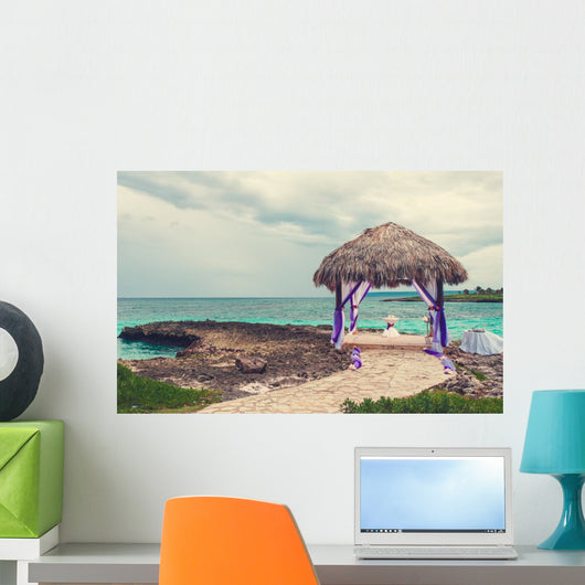 Relaxing on remote Tropical Paradise beach in Dominican Republic Wall Mural