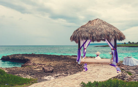 Relaxing on remote Tropical Paradise beach in Dominican Republic Wall Mural