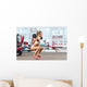 Sportive Woman Doing Squatting Wall Decal