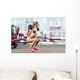 Sportive Woman Doing Squatting Wall Decal