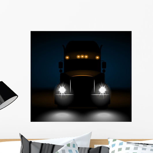 Realistic Truck Front Night Wall Decal