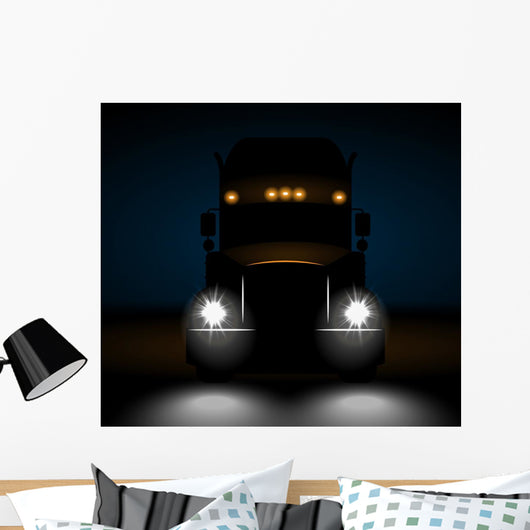 Realistic Truck Front Night Wall Decal