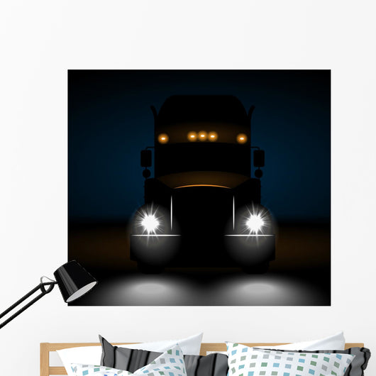 Realistic Truck Front Night Wall Decal