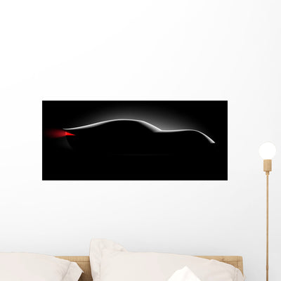Realistic Sport Car Coupe Wall Decal shown on a wall