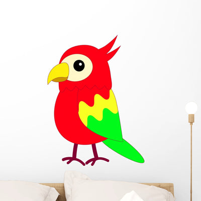 Parrot Wall Decal shown on a wall