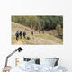 Group Mountain Bikers Forest Wall Decal