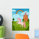 Unicorn with Castle and Wall Decal