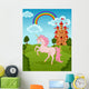 Unicorn with Castle and Wall Decal