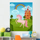 Unicorn with Castle and Wall Decal