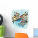 2 Gondolas Ponte Del Wall Decal