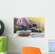Plates Table outside with Wall Decal