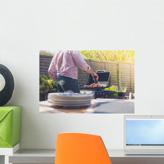 Plates Table outside with Wall Decal