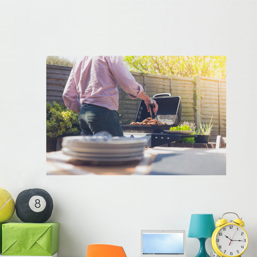 Plates Table outside with Wall Decal
