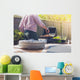 Plates Table outside with Wall Decal