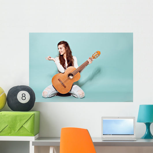 Smiling Beautiful Young Girl Wall Decal