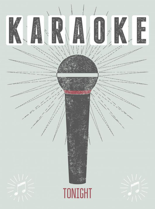 Vector typographic retro grunge karaoke party poster. Wall Mural