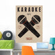Vector typographic retro grunge karaoke party poster. Wall Mural