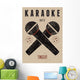 Vector typographic retro grunge karaoke party poster. Wall Mural