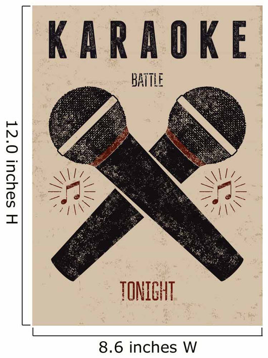 Vector typographic retro grunge karaoke party poster. Wall Mural