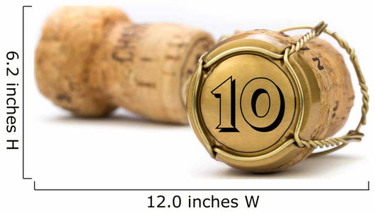 Champagnerkorken Jubilaum 10 Jahre Wall Decal