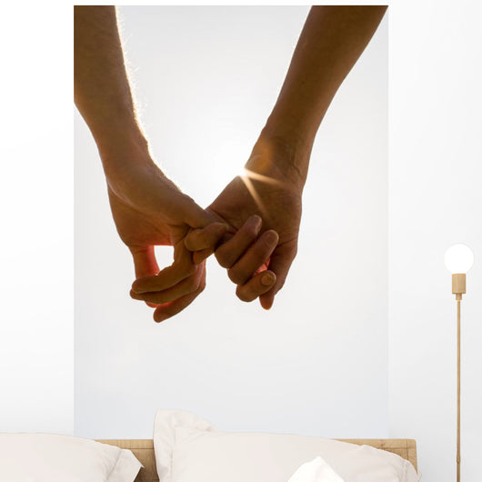 Romantic Couple with Clasped Wall Decal