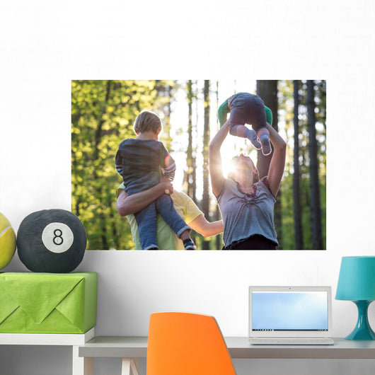 Parents Playing with Their Wall Decal