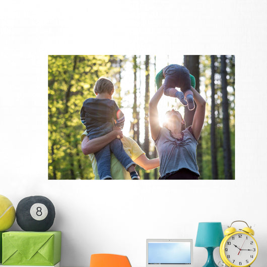 Parents Playing with Their Wall Decal