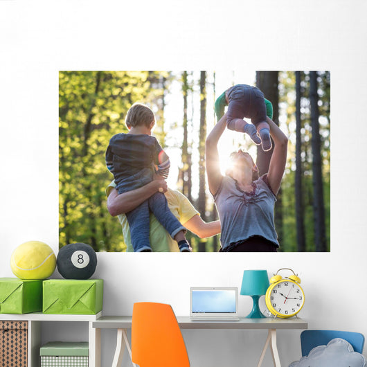 Parents Playing with Their Wall Decal