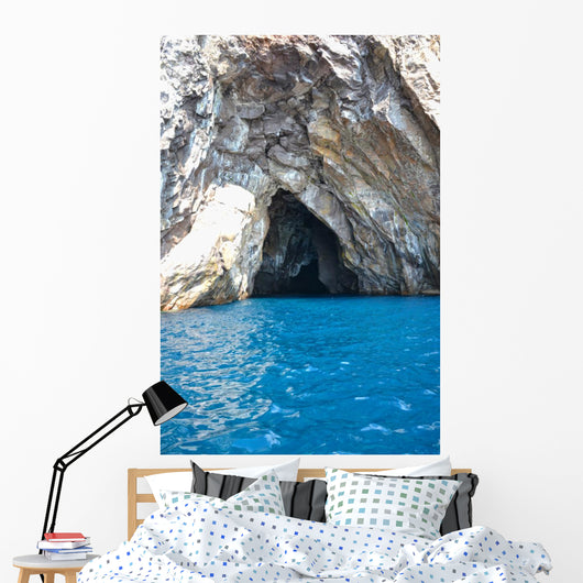 Panorama of the Aeolian islands seen from the sea Wall Mural