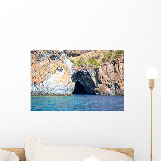 Panorama of the Aeolian islands seen from the sea Wall Mural