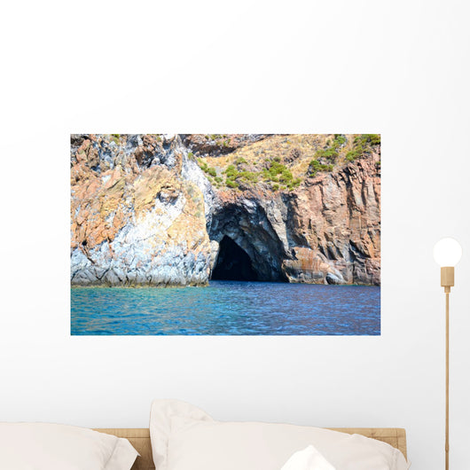 Panorama of the Aeolian islands seen from the sea Wall Mural
