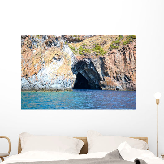 Panorama of the Aeolian islands seen from the sea Wall Mural