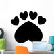 Paw and Heart Shape Wall Decal